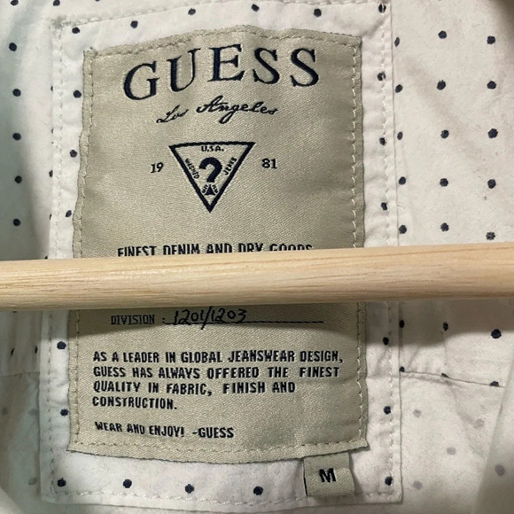 Guess Slim Fit  Black Polka Dot Shirt - Medium - Picture 6 of 11